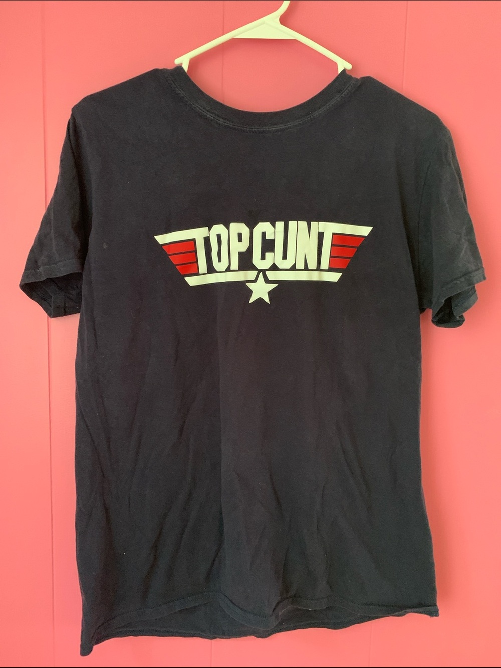 Gildan Softstyle Navy Short Sleeve Unisex Tee Top C*unt Top Gun Logo